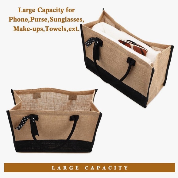 Burlap Tote Bag to Monogram with Name or Initials - Picture 3 of 5